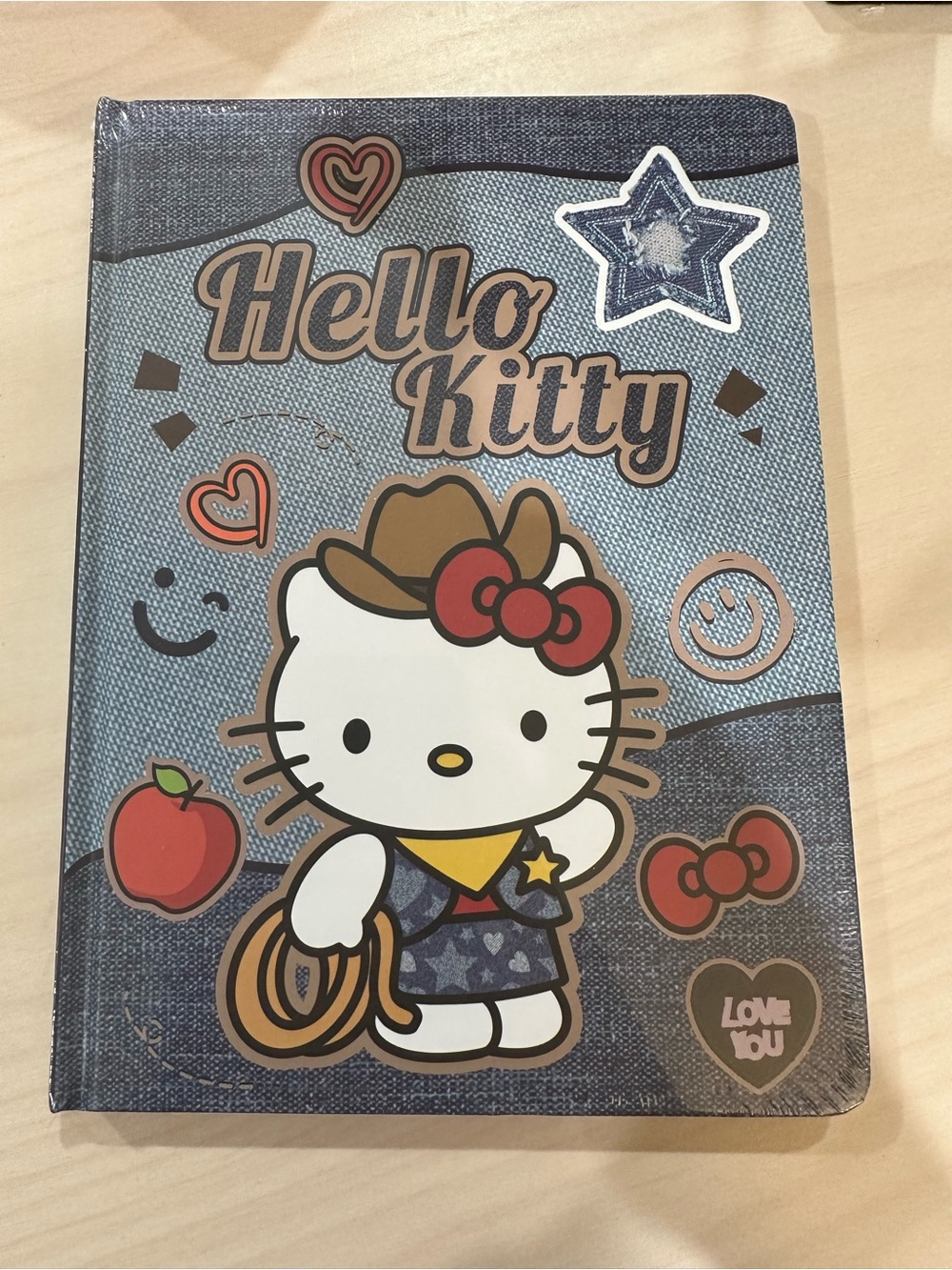 Hello Kitty Western Cowgirl Denim Style Hardcover Notebook & Decorative Pages
